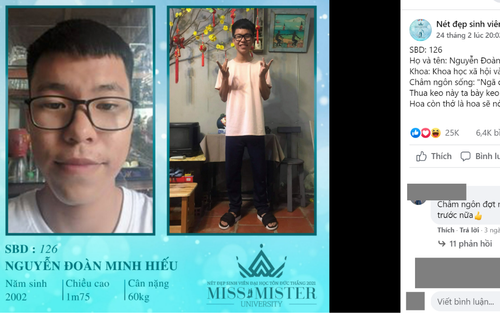 Nam sinh được thả tim 'rần rần' vì dám tự tin khoe 'mặt mộc' khi tham gia cuộc thi Nét đẹp sinh viên