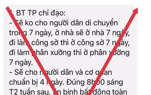 Tin đồn lan truyền trên mạng xã hội 'không cho người dân di chuyển trong 7 ngày' là giả mạo