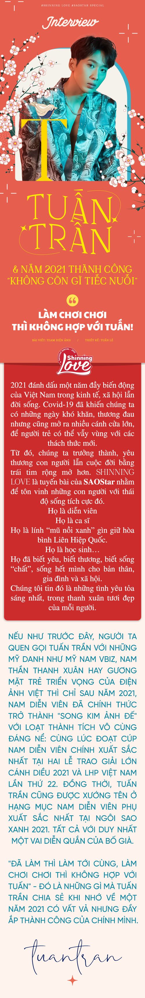 Tuấn Trần và năm 2021 thành công 'không còn gì tiếc nuối': Làm chơi chơi thì không hợp với Tuấn!