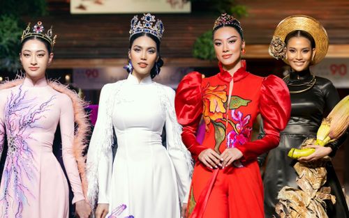 Lương Thùy Linh, Lan Khuê, Kim Duyên, Nam Em hội tụ trên sàn runway - Nguyên team nhan sắc đổ bộ hết!