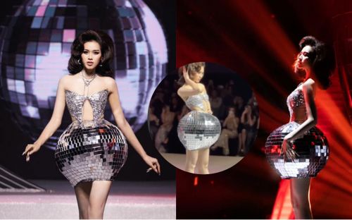 Đỗ Thị Hà 'quậy đục nước' trên sàn diễn dù đầu gối đang phải băng bó