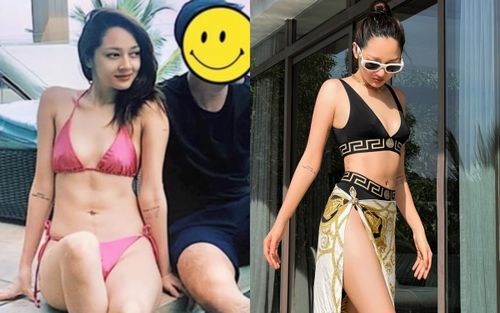 Sau ồn ào 'khoá môi' với phi công, Bảo Anh lần đầu lộ ảnh diện bikini nhưng sao vòng 2 lạ thế này