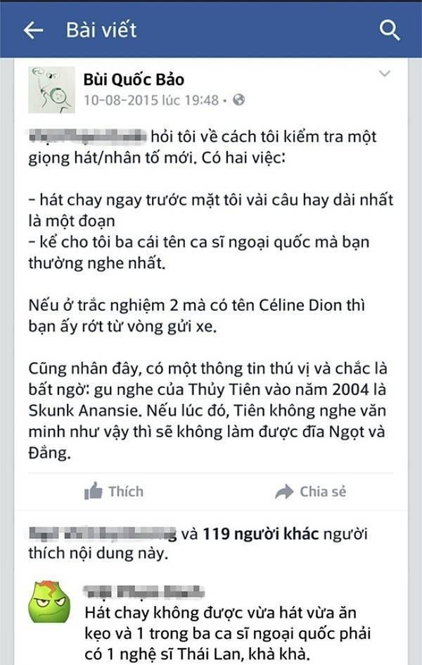 Nhạc sĩ Quốc Bảo chê Céline Dion biểu diễn giả tạo