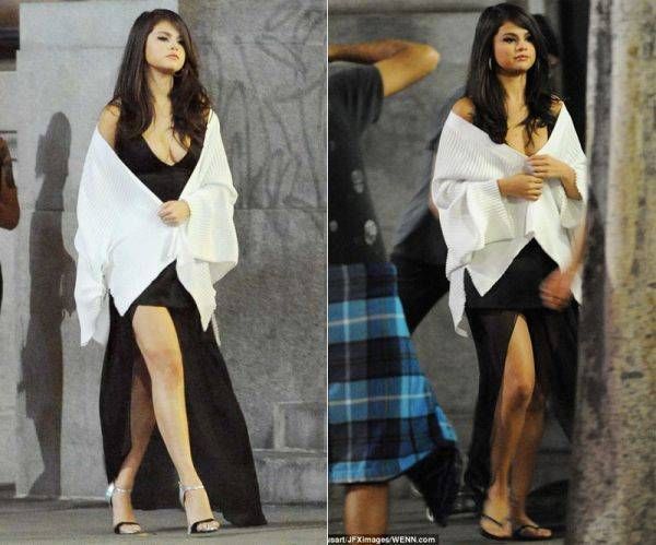 Selena Gomez trễ nải vòng 1 trên phim trường quay MV