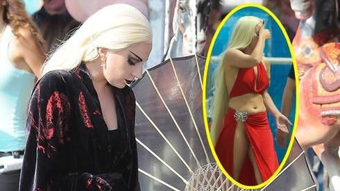 Lady Gaga lộ vóc dáng chảy xệ trên phim trường 'American Horror Story: Hotel'