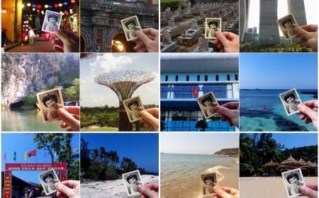 Chàng trai Việt mang ảnh người bà đã mất đi khắp thế giới