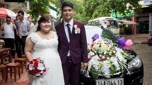Đám cưới đáng ghen tị của đôi vợ hơn chồng 30kg