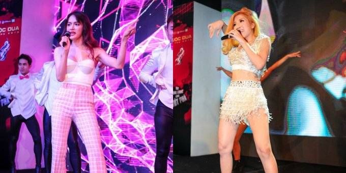 Hương Giang, Trang Pháp 'quẩy' tưng bừng với trang phục sexy