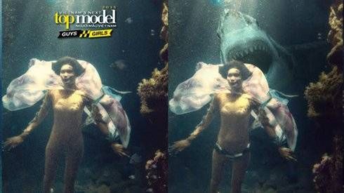 Hot boy Ngoại thương chế lại loạt ảnh chụp dưới nước của VNTM