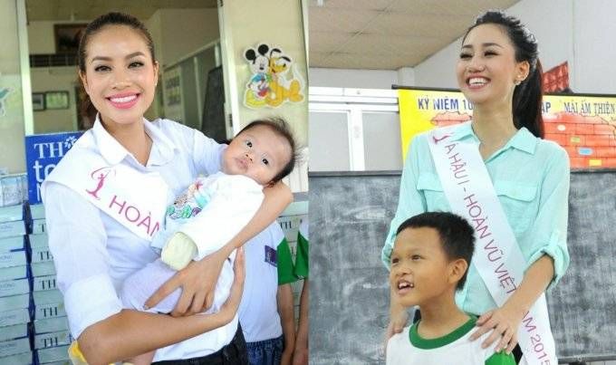 Top 3 Hoa hậu Hoàn vũ hào hứng tham gia chuyến từ thiện đầu tiên