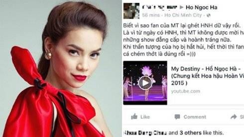 Hồ Ngọc Hà khéo léo nhắc nhở khi fan chê Mỹ Tâm hết thời