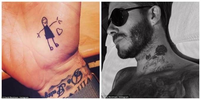 Beckham hạnh phúc khoe hình xăm mới do con gái vẽ