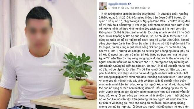 Xôn xao câu chuyện nam thanh niên bị dàn cảnh cướp trong đêm khuya ở Sài Gòn