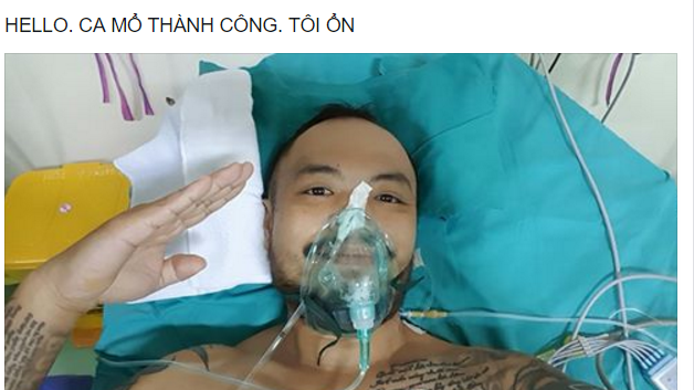 Trần Lập chụp ảnh 'tự sướng' từ phòng mổ để trấn an mọi người