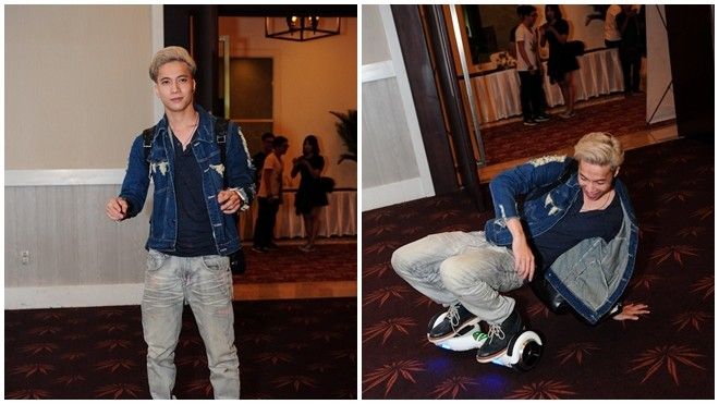 Mỹ nam S.T (365) trượt ván đến dự tiệc đóng máy 'Tấm Cám'