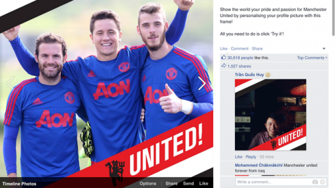 Facebook cho đổi avatar theo đội bóng yêu thích