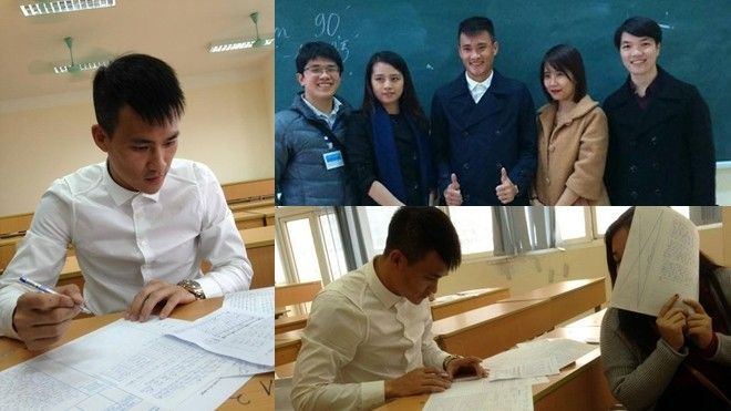 Lộ ảnh Công Vinh ngồi bàn thi Đại học Luật Hà Nội