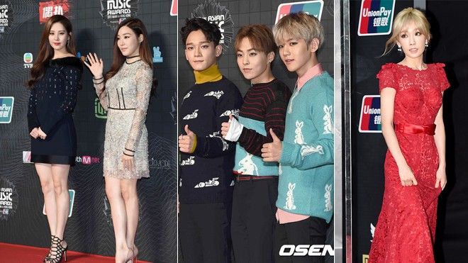 EXO, SNSD tiếp tục là 'điểm chói sáng nhất' thảm đỏ MAMA 2015