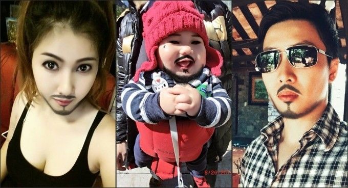 Hài hước với trào lưu gắn râu làm soái ca của trai xinh, gái đẹp