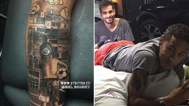 Hình xăm của Neymar mang ẩn ý vươn đến đỉnh cao