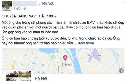 Đại gia BMW cò kè 500 đồng của ông lão bán báo nghèo