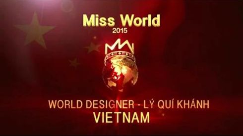 Lý Quí Khánh bất ngờ được vinh danh tại Miss World 2015