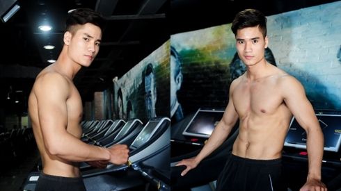 'Soái ca siêu mẫu' Mạnh Kiên khoe body 6 múi trong phòng gym