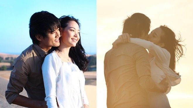 Quý Bình nắm tay Minh Hằng, chạy rong ruổi trên đồi cát hoang vu