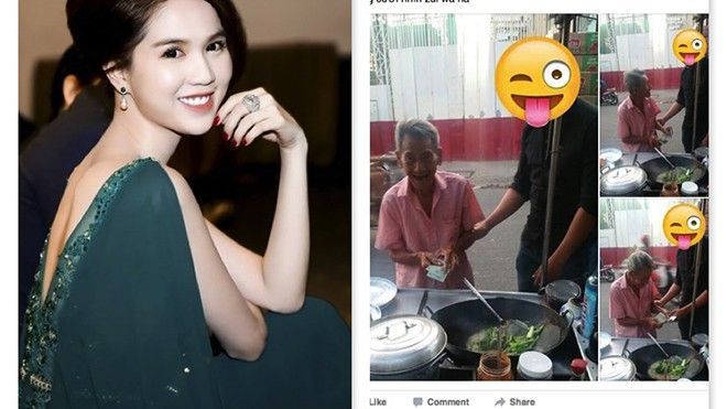 Ngọc Trinh và người yêu bất ngờ đến lì xì cho ông lão 80 tuổi bán hủ tiếu