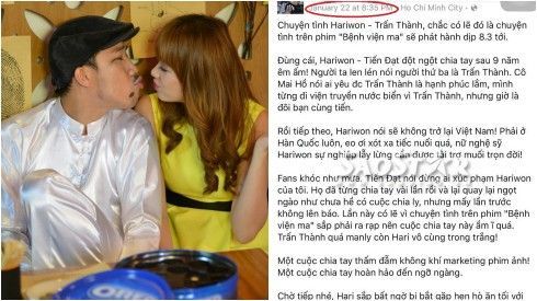 Hari Won hẹn hò Trấn Thành - Chuyện tình PR đã được dự đoán 12 ngày trước?!