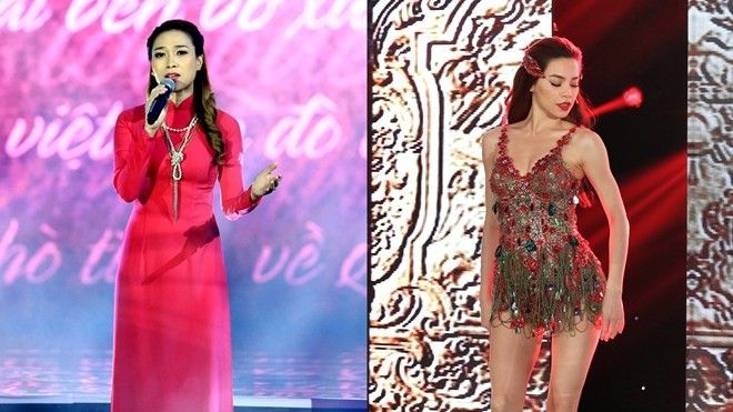 Ngắm trang phục Tết đẹp rụng rời của Mỹ Tâm, Hà Hồ trên sóng truyền hình