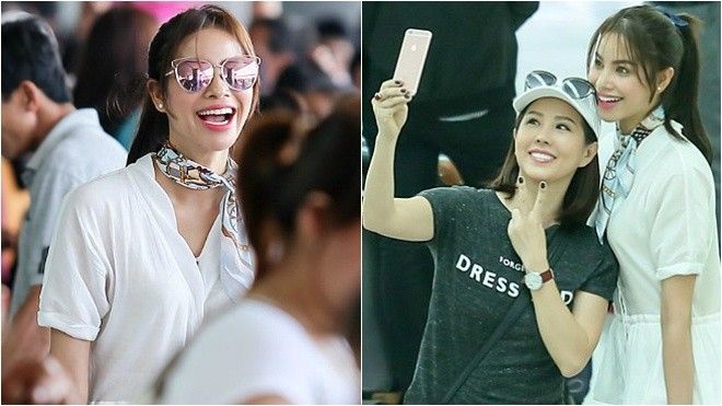Phạm Hương cười thả ga, rạng rỡ cùng hoa hậu Thu Hoài đi du lịch