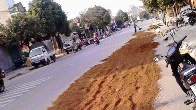 Dậy sóng trước hình ảnh được cho là muối tôm phơi giữa đường