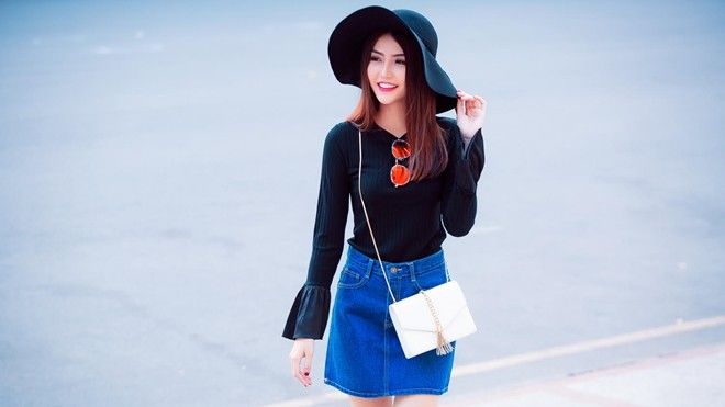 Giải đồng siêu mẫu 2015 Ngọc Duyên khoe eo thon, chân dài trên phố