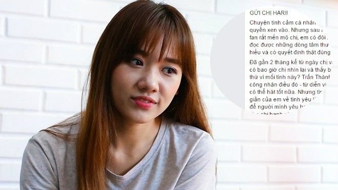 Fan gửi Hari Won: ‘Ngày chị và anh Trấn Thành đến với nhau, chị có thấy mình đang đánh đổi nhiều thứ?'