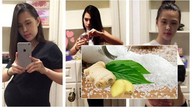 Lấy lại vòng eo sau sinh bằng cách nằm sấp trên muối gừng