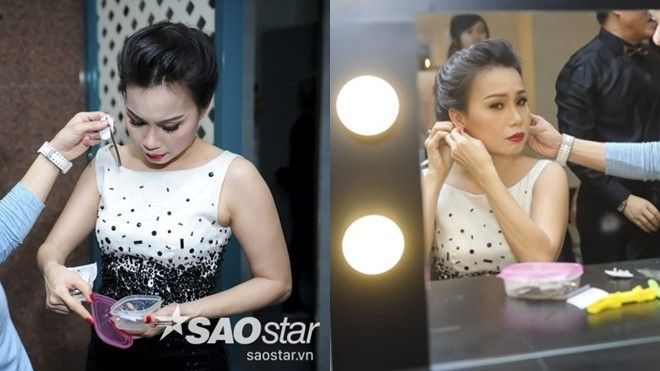 Cẩm Ly tất bật chuẩn bị trong hậu trường Thần tượng Bolero liveshow 1