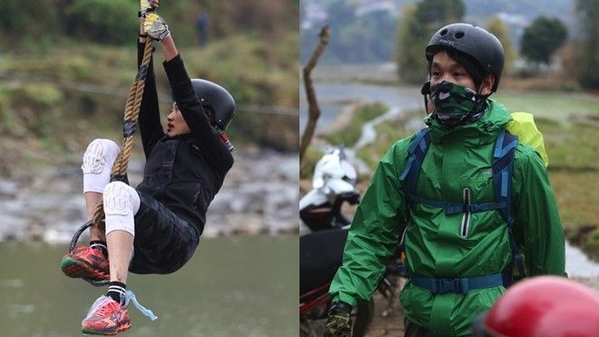 Các tay đua run cầm cập, đu dây vượt suối trong thời tiết khắc nghiệt