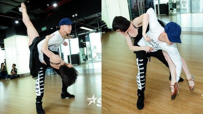 S.T (365) 'tung chiêu' trên sàn tập cùng nữ vũ công chuyên nghiệp nhất thế giới