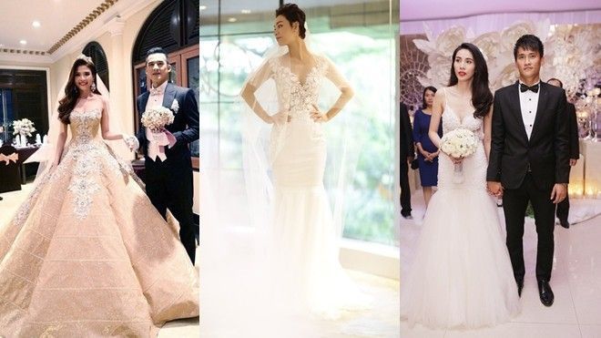 Những chiếc váy cưới trăm triệu gây sốc của sao Việt