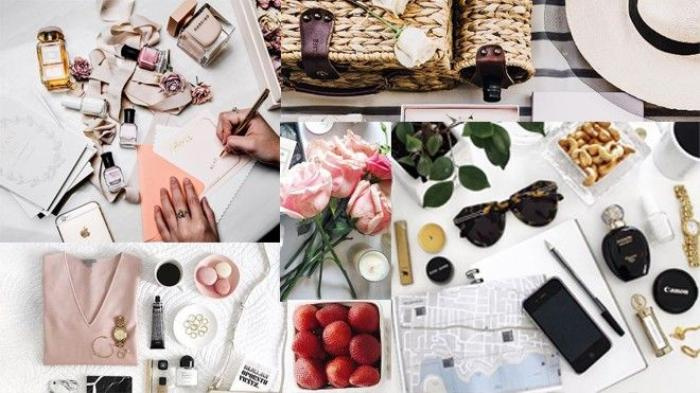 101 kiểu chụp flatlay item trang điểm giúp instagram của bạn bừng sáng