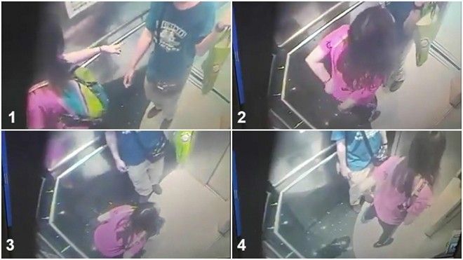 Hồng Kông: Camera bắt gặp cô gái 'tiểu bậy' trong thang máy