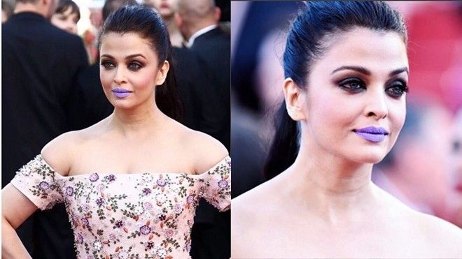 Aishwarya Rai chọn son xanh nổi bần bật tại thảm đỏ Cannes