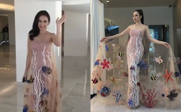 Angela Phương Trinh ngày thứ 2 tại Cannes: Váy áo vẫn không hàng hiệu, nói tiếng Anh bảo vệ môi trường