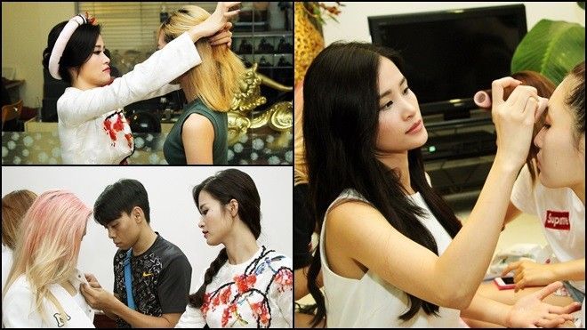 Đông Nhi tự tay trang điểm cho 'gà chiến' Lip B trước sân khấu debut