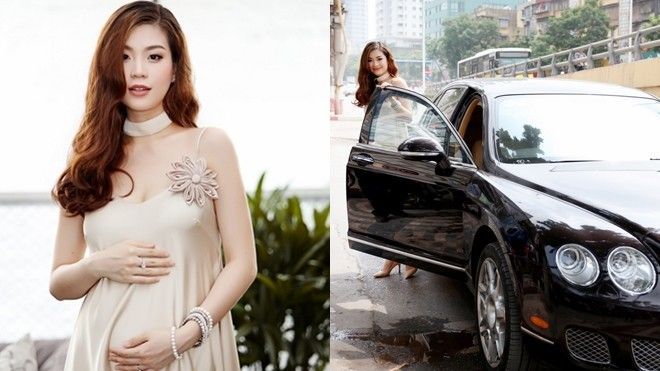 Á hậu Diễm Trang được đưa đón bằng xế tiền tỷ khi mang bầu tháng thứ 5