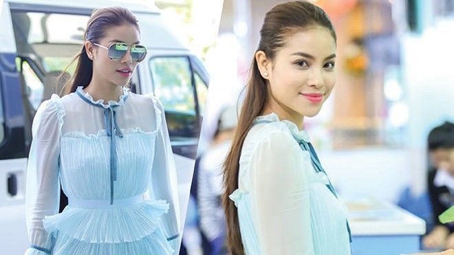 Phạm Hương rạng rỡ, hối hả tại sân bay để kịp giờ tham gia Bí mật thảm đỏ