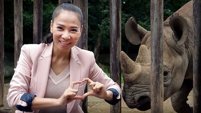 Thu Minh vinh dự giành quyền đưa tê giác về thiên nhiên hoang dã châu Phi