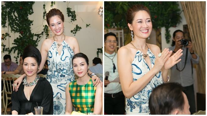 'Người đẹp Đền Hùng' Giáng My đẹp hút hồn đến chúc mừng hoa hậu Đàm Lưu Ly