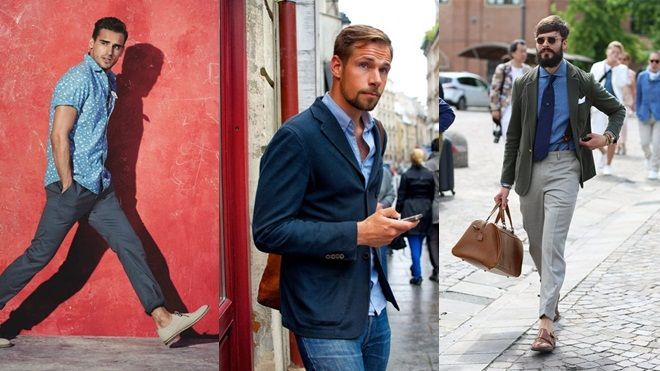 7 cách mặc áo sơmi nam màu xanh dương